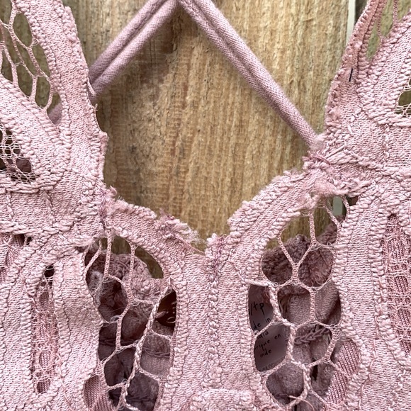 EUC Free People One Adella Burnout Lace Mini Pink Dress - Picture 14 of 14